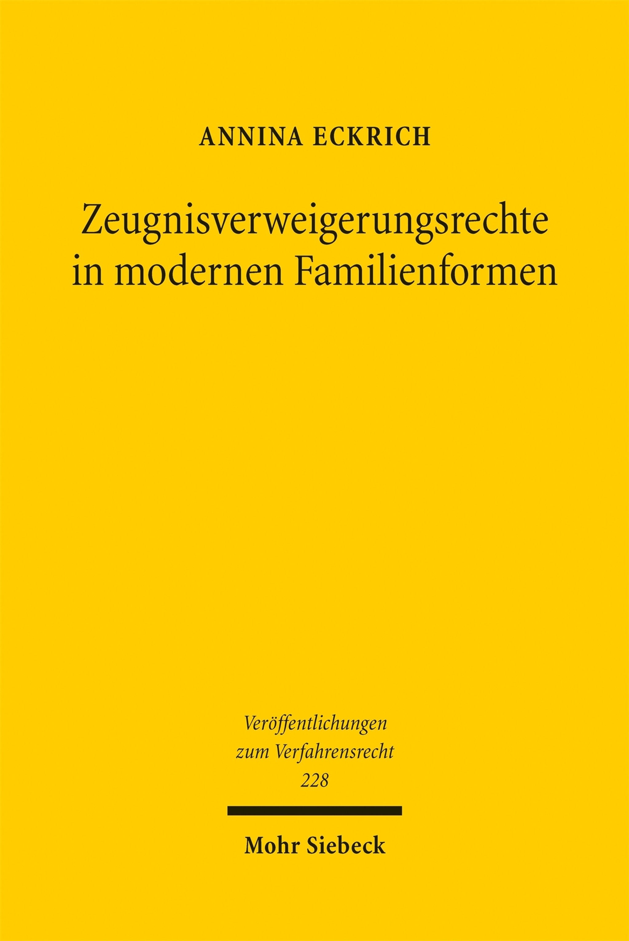 Cover image for Zeugnisverweigerungsrechte in modernen Familienformen ISBN 9783161648878